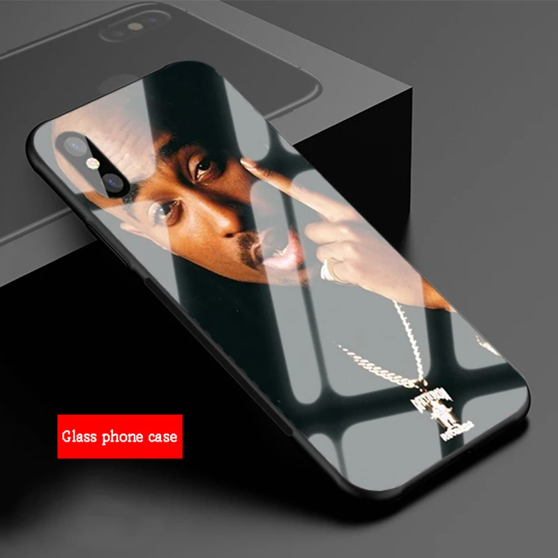 Чехол для телефона из закаленного стекла 2Pac Tupac Amaru Shakur Makaveli iPhone 6 6plus 7 plus 8 8plus 5 5S 5C SE