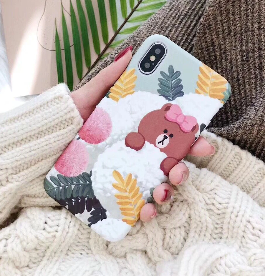 Yhcsz ультра тонкий смешно мисс медведь мультфильм жесткий корпус телефона для iPhone
