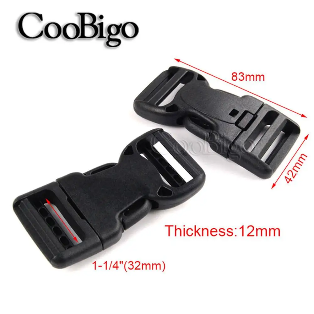32mm Webbing 5 шт. Пластиковый черный двойной регулируемый и безопасный двойной замок Пряжка для тактических ремней посылка для домашних животных ошейник аксессуары - Цвет: 32mm Webbing