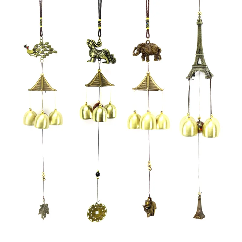 

Retro Bronze Wind Chime Antique Cooper Tubes Bells Windchimes Outdoor Living Yard Garden Wall Hanging Decoration Ornaments
