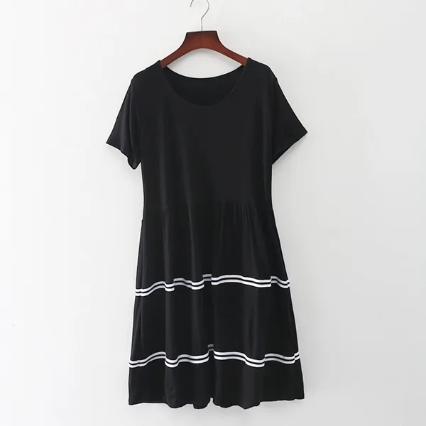 Платья для беременных с коротким рукавом летнее платье из модала свободное 6