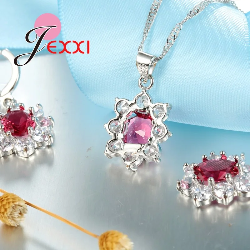 Набор украшений для женщин из стерлингового серебра 925 пробы романтическое