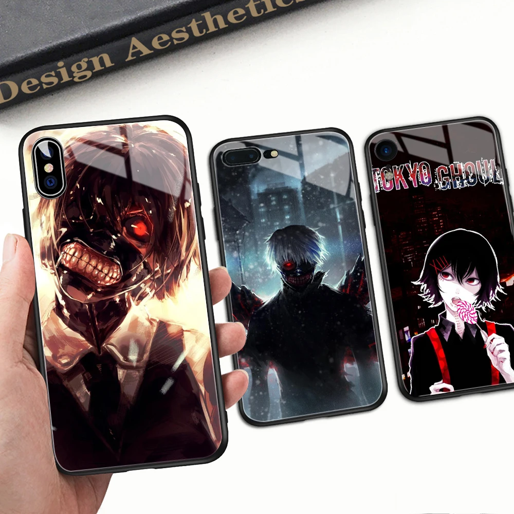 Чехол для iPhone xs Max стеклянная задняя крышка Tokyo Ghoul чехол 6 6S 7 8 plus X XR XS MAX 11 pro