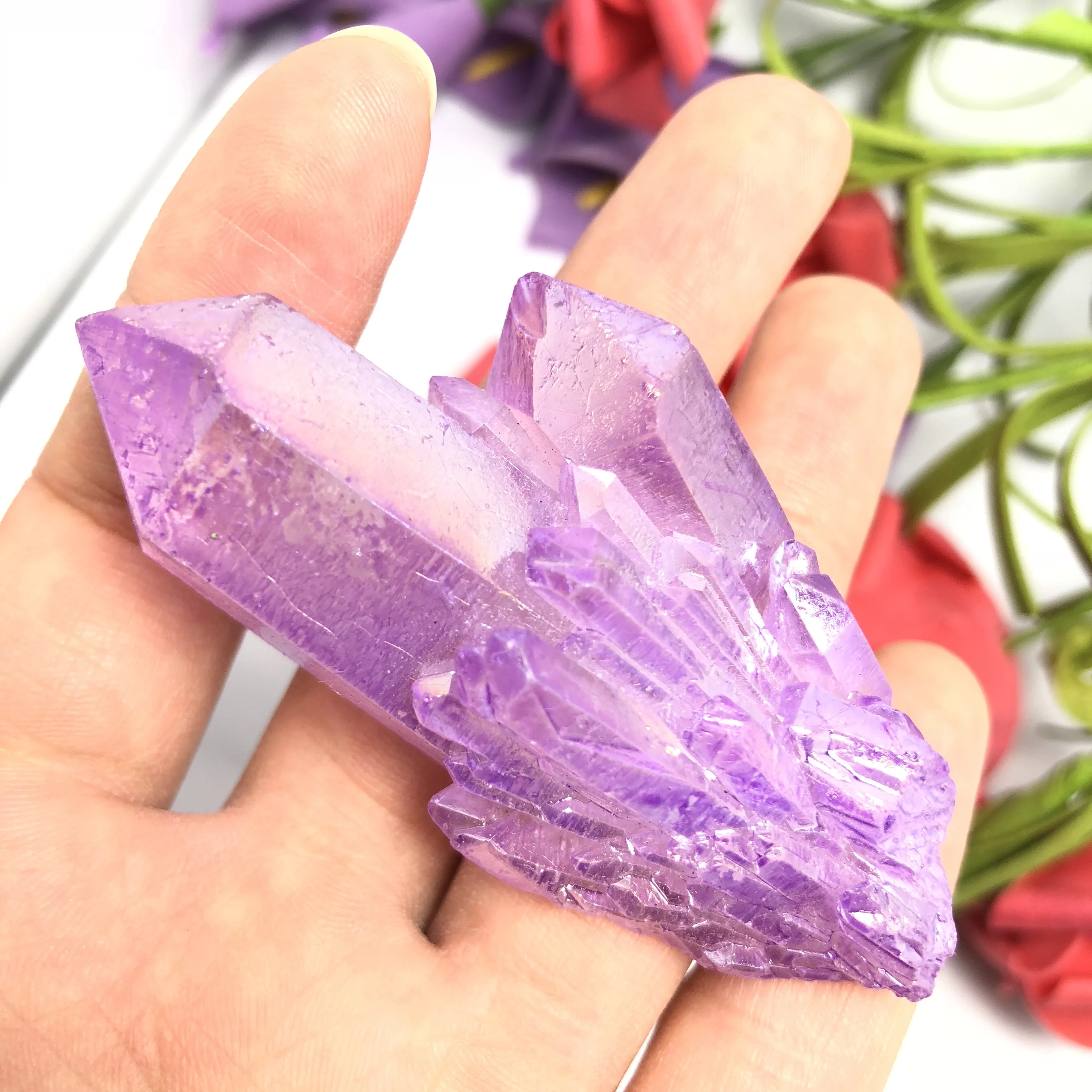 Аура кварцевый кристалл кластер Ангел натуральный Druzy Geode образцы минералов для