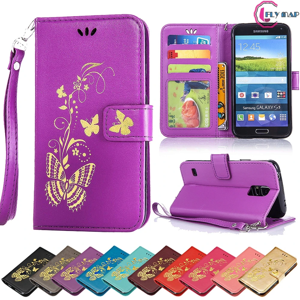 Чехол книжка для Samsung Galaxy S5 S 5 Neo G900f SM G900H G900FD бабочка кожаный чехол кошелек