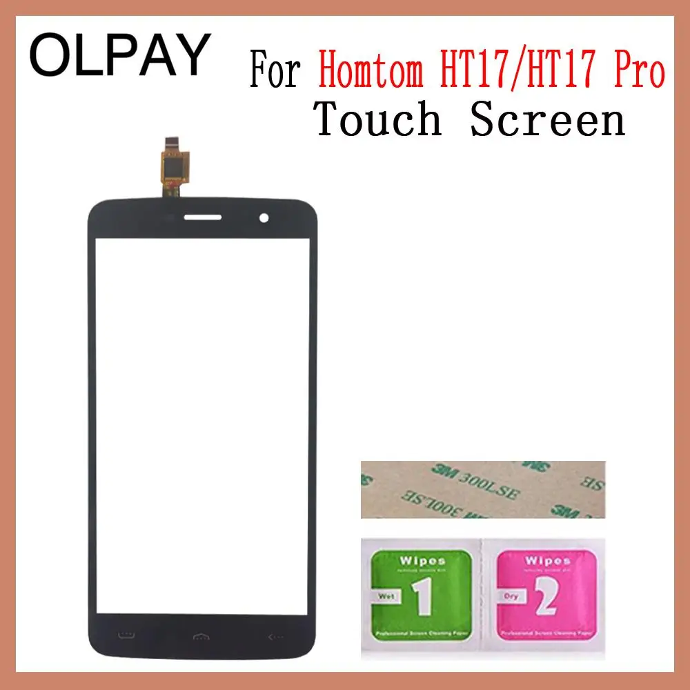 Black No Tools OLPAY 5,5 ''для HOMTOM HT17 HT17 Pro сенсорный экран стекло дигитайзер панель сенсорный экран Переднее стекло объектив сенсор Бесплатный клей+ салфетки - Цвет: Black No Tools