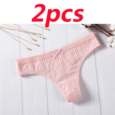 2pcs pink 2 шт., сексуальные трусики, стринги, нижнее белье, женские сексуальные трусики-танга, трусики, нижнее белье, низкая талия, хлопок, нижнее белье для женщин, трусы, трусики - Цвет: 2pcs pink