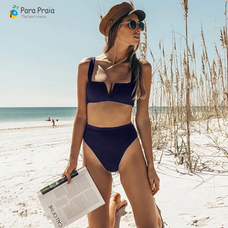High Waist Swimsuit Women V Wire Push Up Bikini Set Top Style Thong Swimsuit High Waist Women Beach Bathing Suit