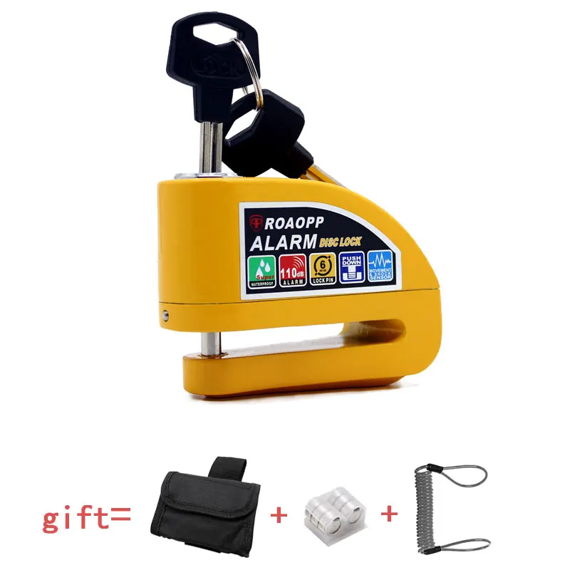 Y Lock Set Nuoxintr 110дб мотоциклетная сигнализация замок мотоцикл Противоугонная сигнализация колеса дисковый тормоз Безопасность Сирена замок для Harley YAMAHA - Цвет: Y Lock Set