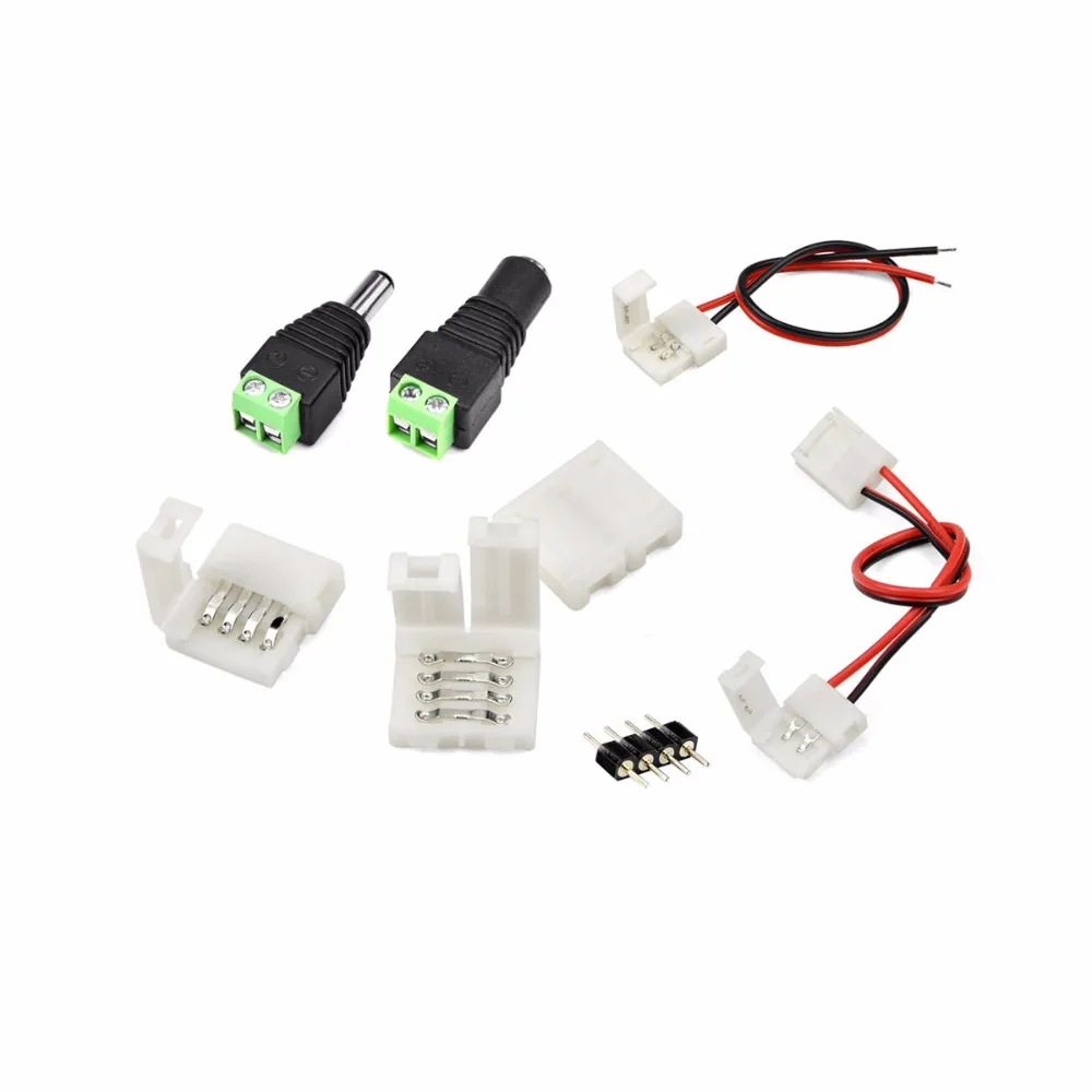 5 шт. 2 контактный 4pin 10 мм RGB одноцветные сварочные аксессуары безsolderless PCB к кабель