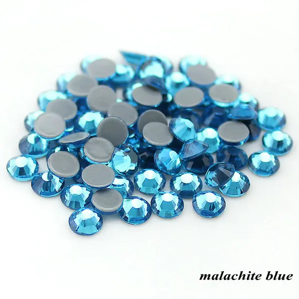 malachite blue Супер качество SS16 SS30 SS20 стразы горячей фиксации предлагает много цветов для платья, ювелирных изделий, аксессуаров украшения DIY для свадьбы - Цвет: malachite blue