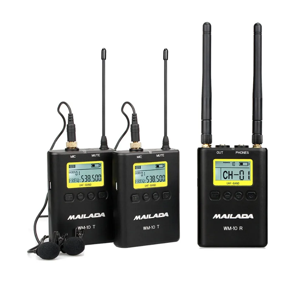 Конденсаторный микрофон WM-10 UHF беспроводной микрофон Lavalier лацкан микрофонный приемник передатчик для DSLR камер рекордер Pk boya - Цвет: WM-10 Microphone