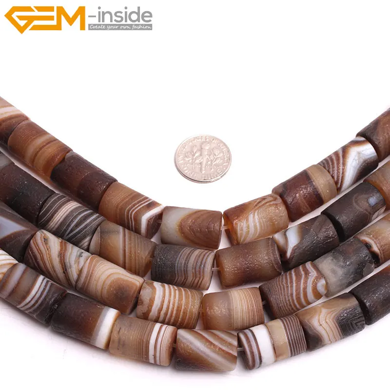 Botswana Agates Column Stone Beads For Jewelry Making 15inches DIY Jewellery Bracelet Necklace FreeShipping Wholesale Gem-inside | Украшения