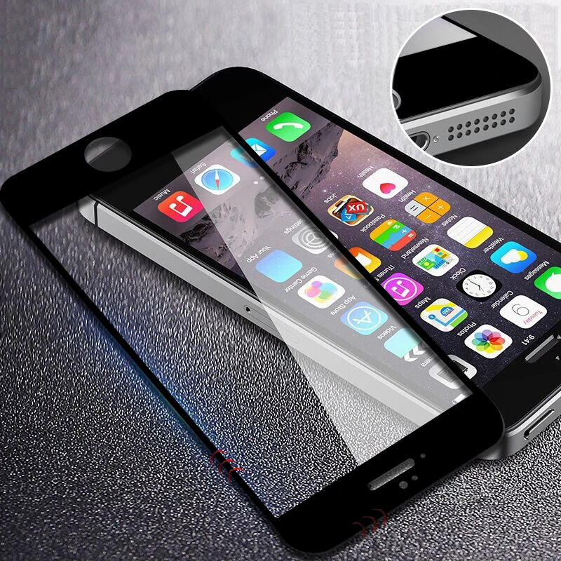 RZP полное покрытие закаленное стекло для Apple iPhone 5S 5 SE 5C защита экрана 9H защитная