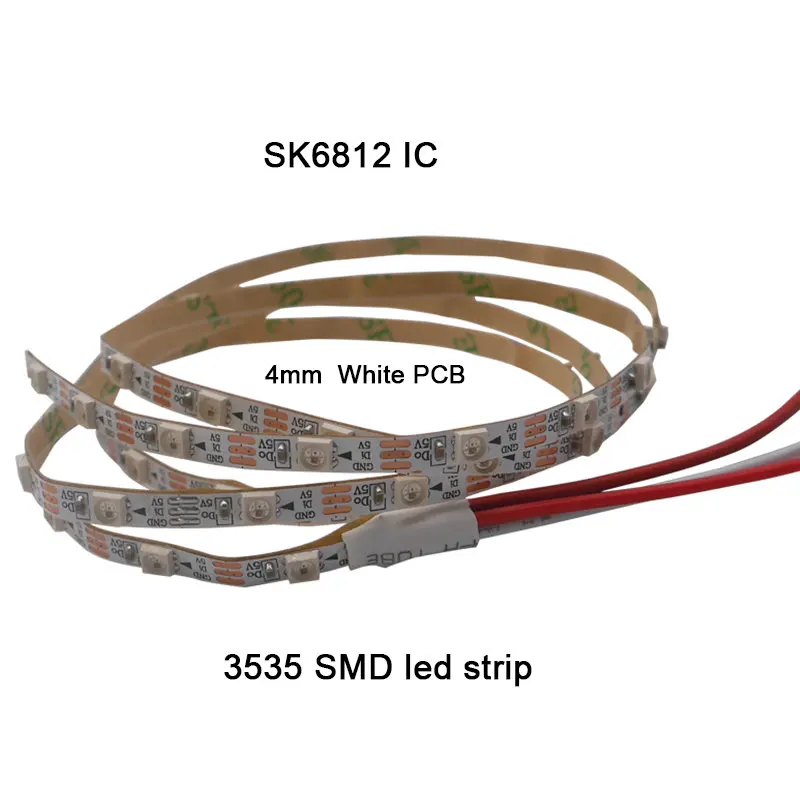 4mm 3535 60leds 1 м DC5V 4 мм/5 мм/7 мм PCB прибор приемно-SK6812 5050 SMD 3535 RGB гибкий светодиодный полосы 60/144 пикселей/м IP30 светодиодный полосы - Испускаемый цвет: 4mm 3535 60leds