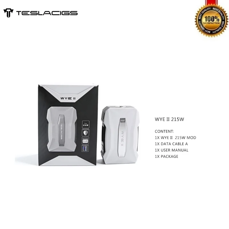 Оригинальный Tesla WYE II 215 Вт TC бокс мод работает от аккумулятора 18650 Teslacigs Vape Mods Vs Punk 0