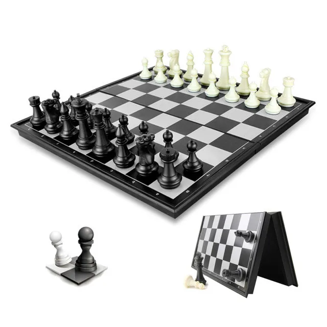 

Portable Magnetic Chess Set With Folding Board Chesses Game Foreign Trade Training Special Chess Outdoor Fun Games