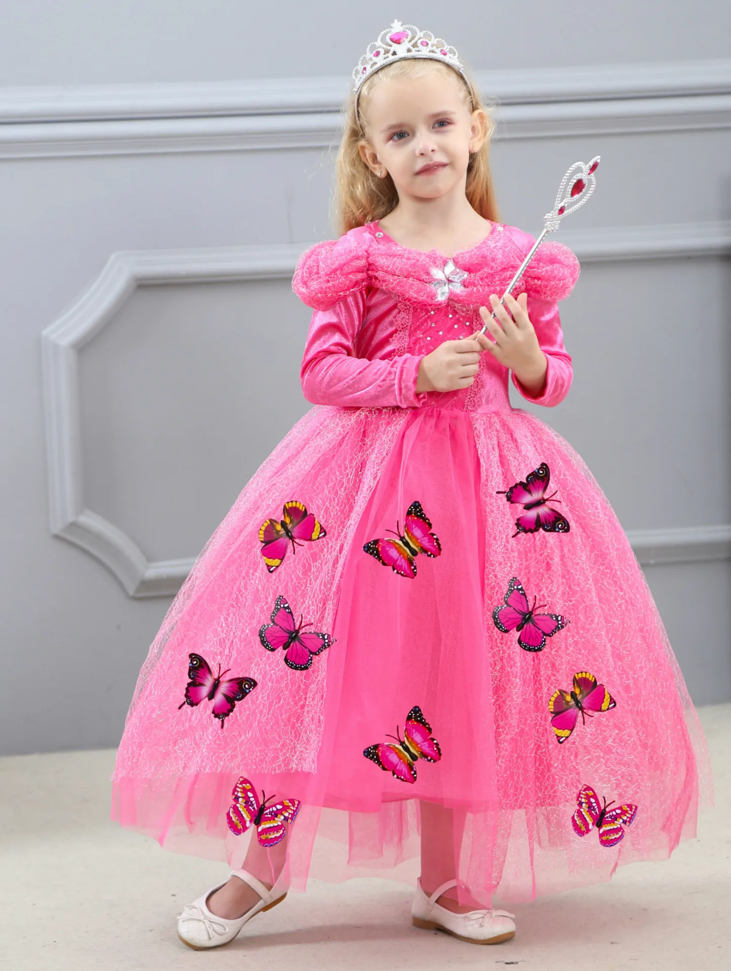 clothes Cinderella long sleeves princess dress girls children autumn ice and snow costumes costumes. | Детская одежда и обувь