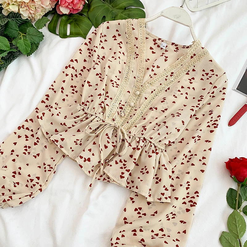 Летняя женская короткая блузка SHEINCHIC 2019 элегантные блузки с вышивкой оборками и