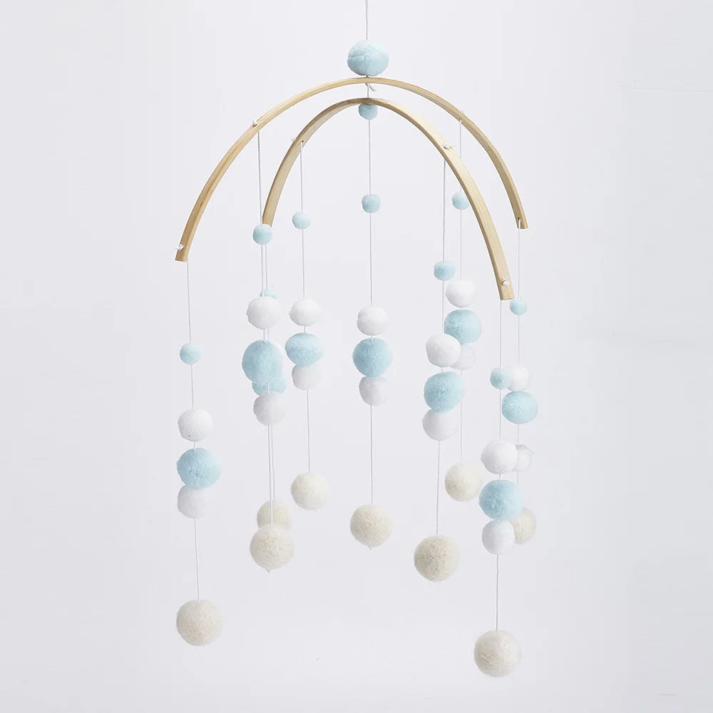 Sky Blue Детские погремушки, передвижные деревянные бусины, колокольчики, колокольчики, игрушки для детской комнаты, кровать, подвесной декор, декор для палатки, реквизит для фотографий, подарки - Цвет: Sky Blue