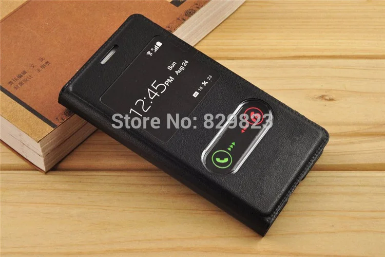 Откидная крышка с окошком для просмотра кожаный чехол задняя кобура Samsung galaxy S Duos