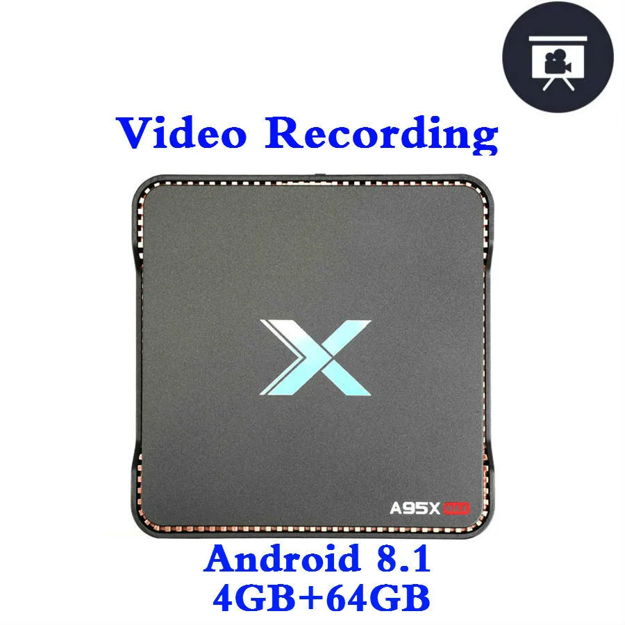 4 ГБ ОЗУ 64 Гб видеозапись Смарт ТВ бокс Android 8 1 Amlogic S905X2 четырехъядерный 2 4G и 5 ГГц