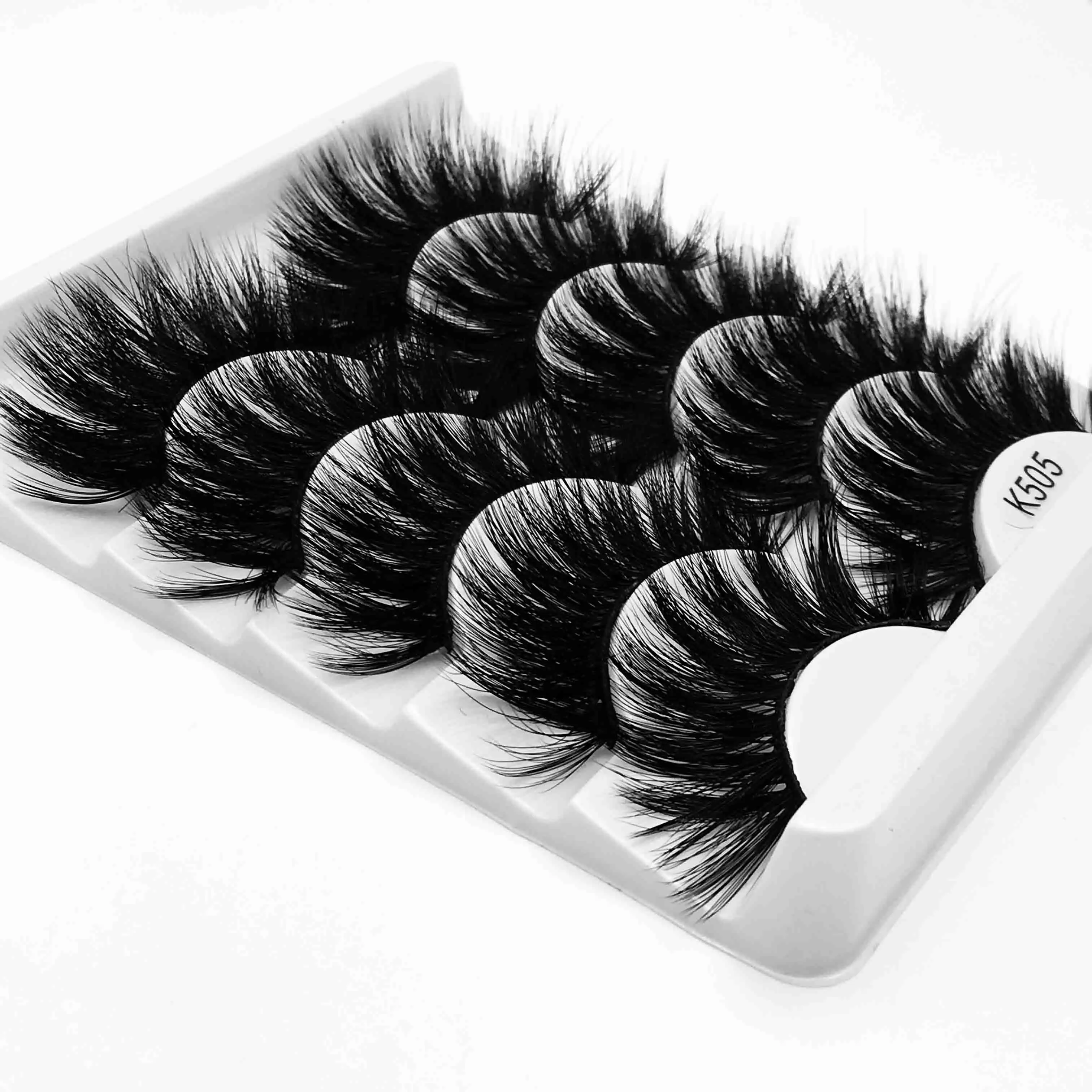 5 пар натуральные длинные накладные ресницы 25 мм Толстые Накладные ресницы макияж 3D норковые ресницы для наращивания объемные норковые ресницы