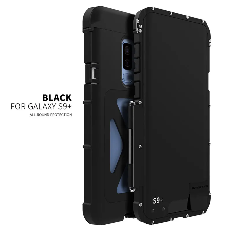 Color1 Black Роскошные нержавеющей флип чехол Orignal R-просто 360 полная защита противоударный чехол для samsung Galaxy S9 S9plus для samsung s9 плюс - Цвет: Color1 Black