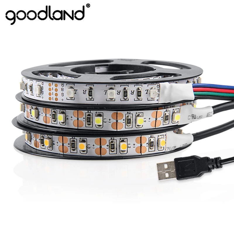 Светодиодная лента Goodland RGB SMD3528 с USB гибкая LED полоска для фона телевизора 5 в