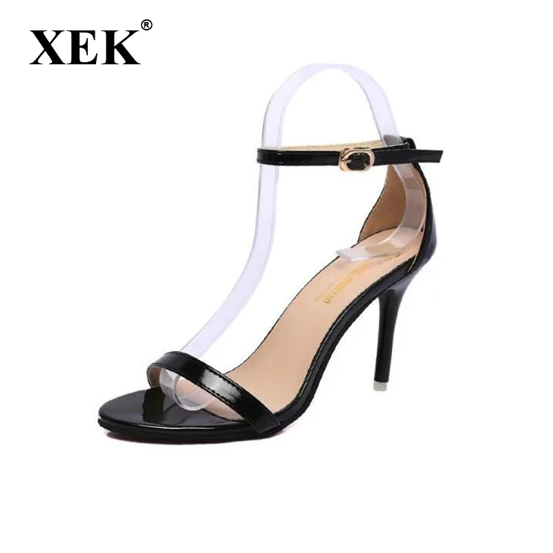 

XEK Women Pumps Sexy Thin High Heels Women Shoes Ankle Strap Sandals Fashion Simple Summer Party Wedding Shoes ST254