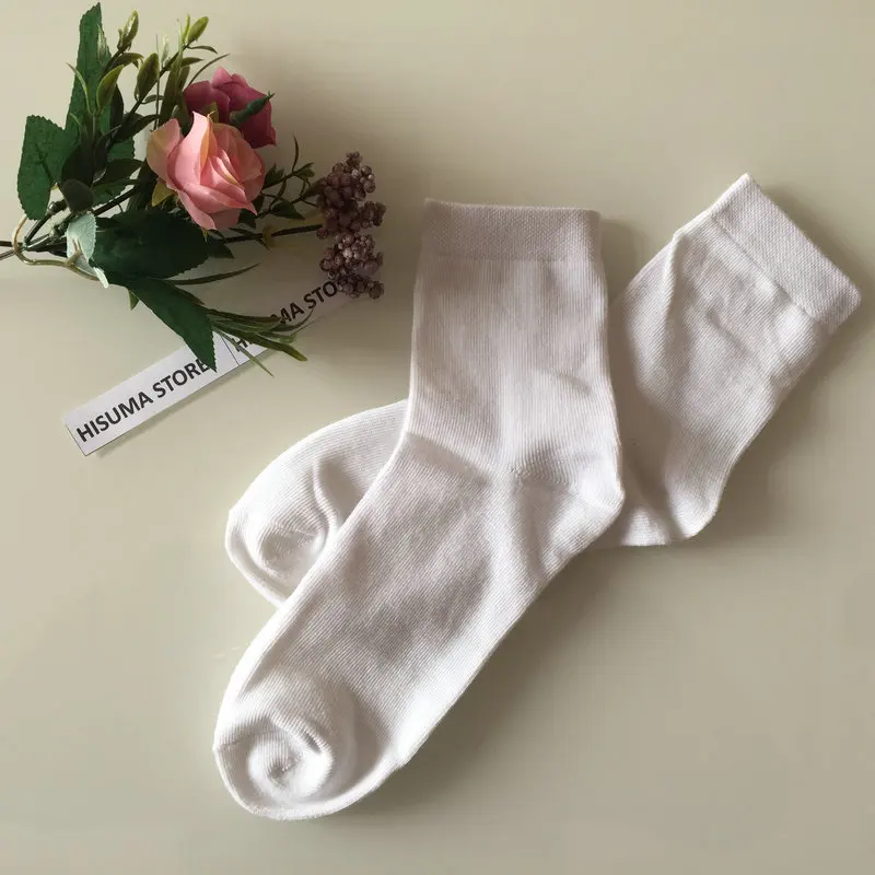 10pair White Socks 10 пар, высокое качество, для мужчин и женщин, одноцветные, хлопок, полиэстер, для работы, носки для работы, мягкие, синие, серые, черные, белые, дышащие, для мальчиков, носки - Цвет: 10pair White Socks