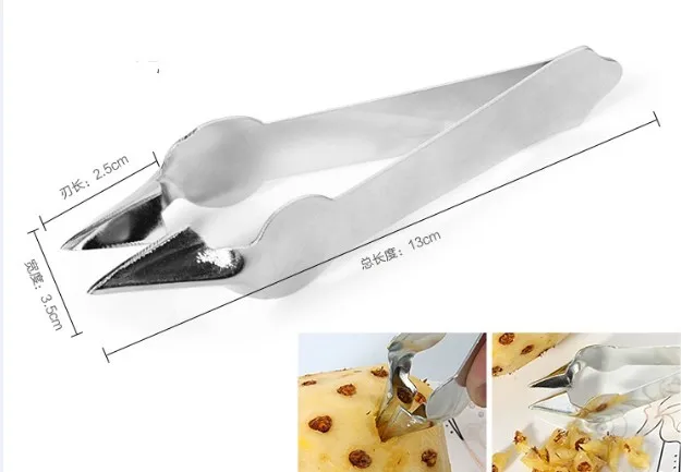 1 шт. Кухня гаджет S/Сталь нож для ананаса двухсторонний ананас очистки кожуры