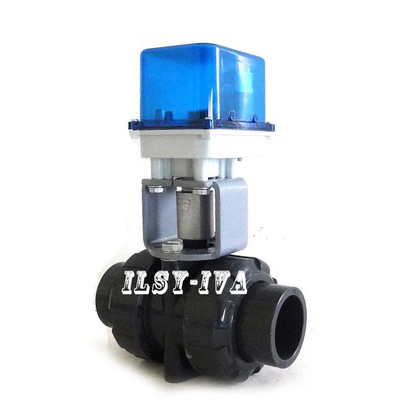 G1 1/4 &quotдвухсторонний ПВХ моторизованный шаровой клапан AC12V/24В/220В Электрический