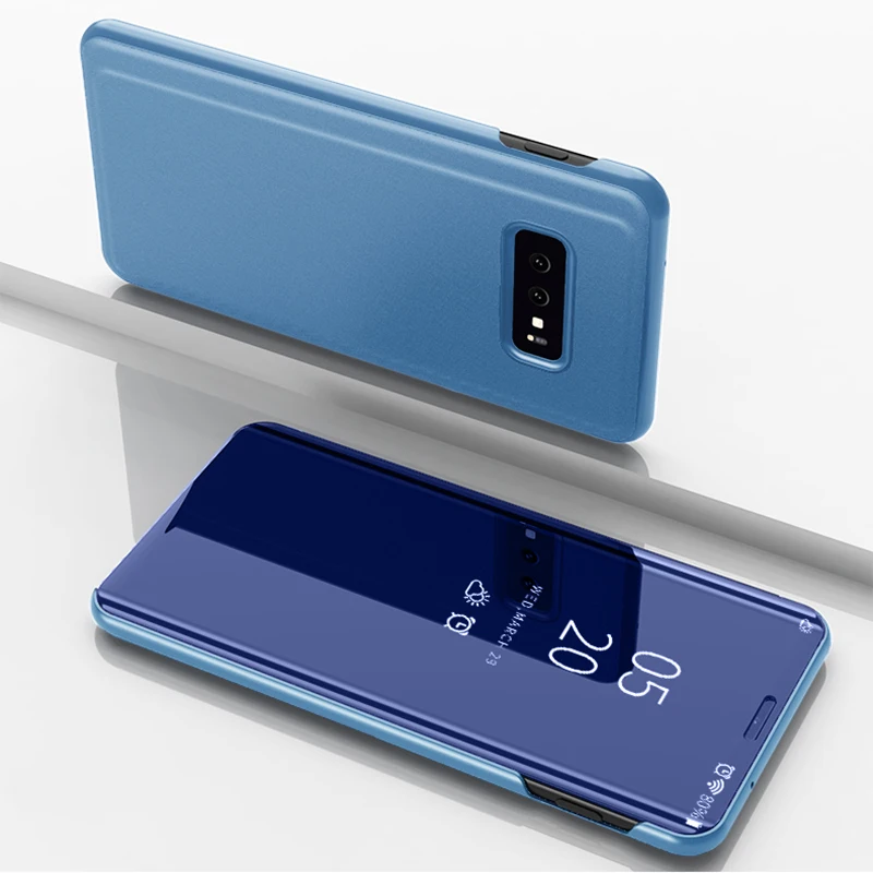 Зеркальный флип-чехол для samsung Galaxy Note 10 плюс 9 8 50, 40, 60, 70, 80, 90 м 30 20 10 S10 e S9 S8 J4 J6 плюс A9 A7 подставка чехол