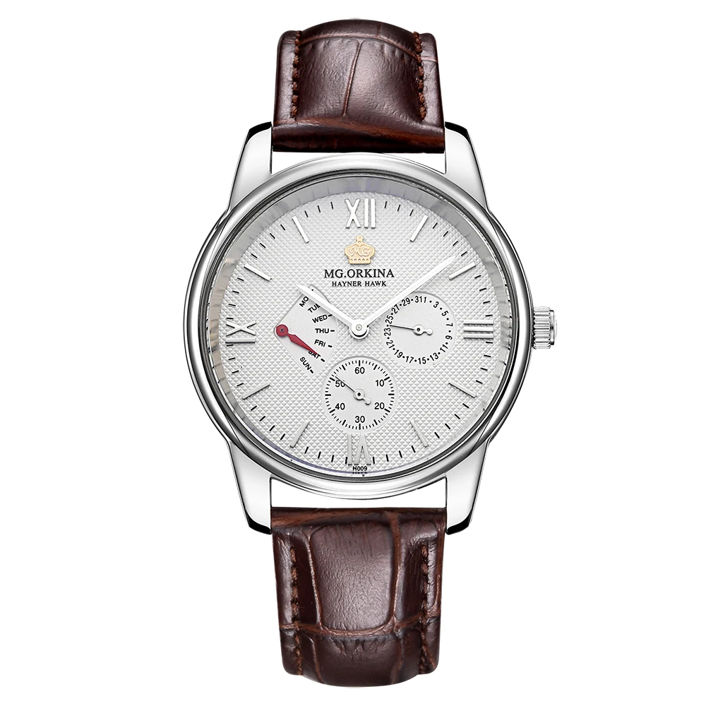 Мужские классические кварцевые часы MG.ORKINA тонкий чехол из нержавеющей стали с