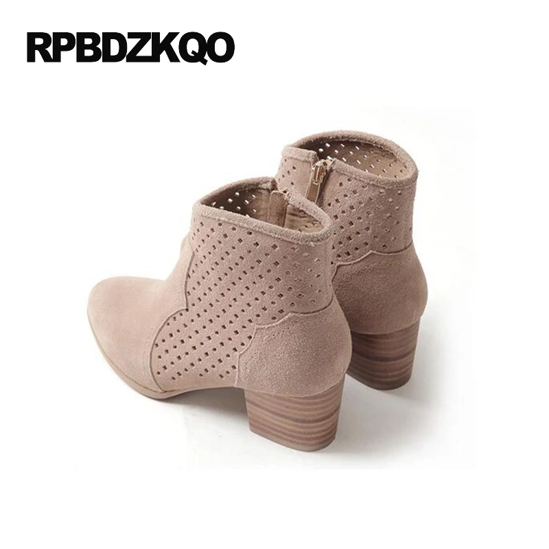 Вырезать ботильоны с резным узором молния сбоку Сапоги и ботинки для девочек