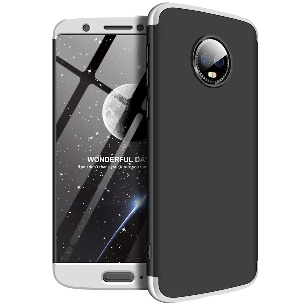 3в1 защитный чехол для Motorola Moto G6 + Противоударная задняя крышка из закаленного