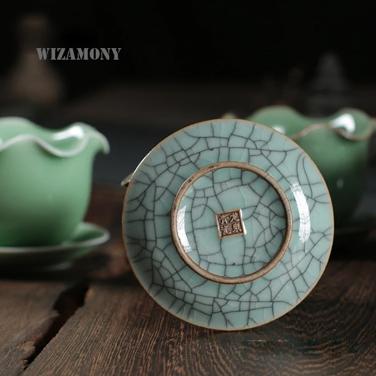 WIZAMONY Kawaii керамический цветочный горшок булбазавр плантатор милый Longquan Celadon
