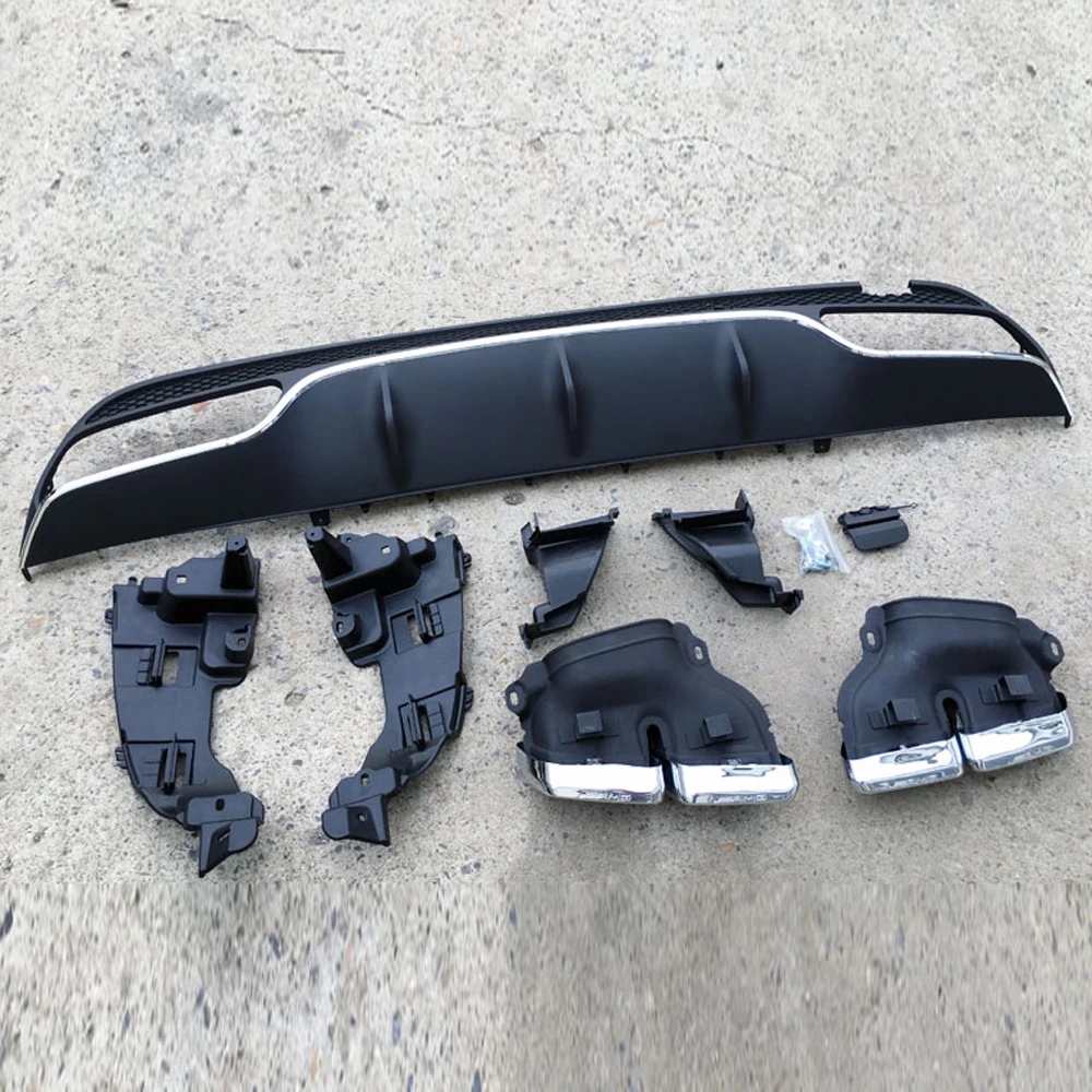 W205 AMG стиль нержавеющая сталь выхлопные наконечники автомобиля с диффузором для