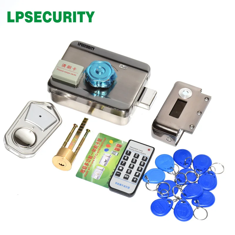 Wi-Fi wifi optional Door gate lock castle Access Control Electronic integrated RFID Door Rim lock RFID reader for intercom kinjoin electronic induction door lock intelligent wiring free swipe electronic control lock access control integrated lock