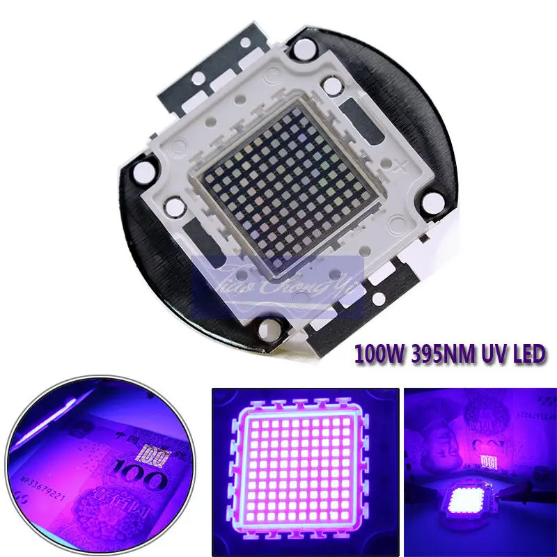 100 Вт Высокая мощность УФ ультрафиолетовые лампы чипы 395nm 30 36 в SMD светодиодные для