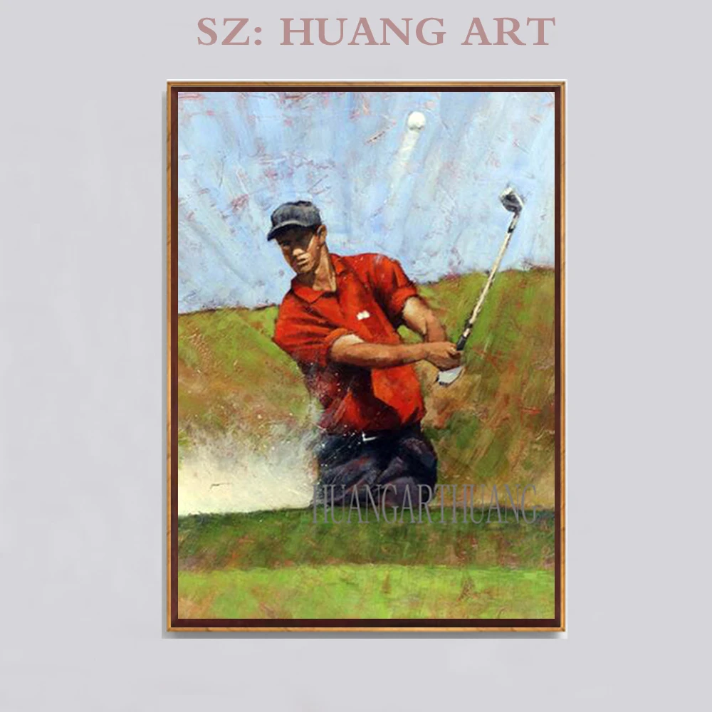 Декоративная холщовая картина маслом на холсте для игроков в гольф | Живопись и