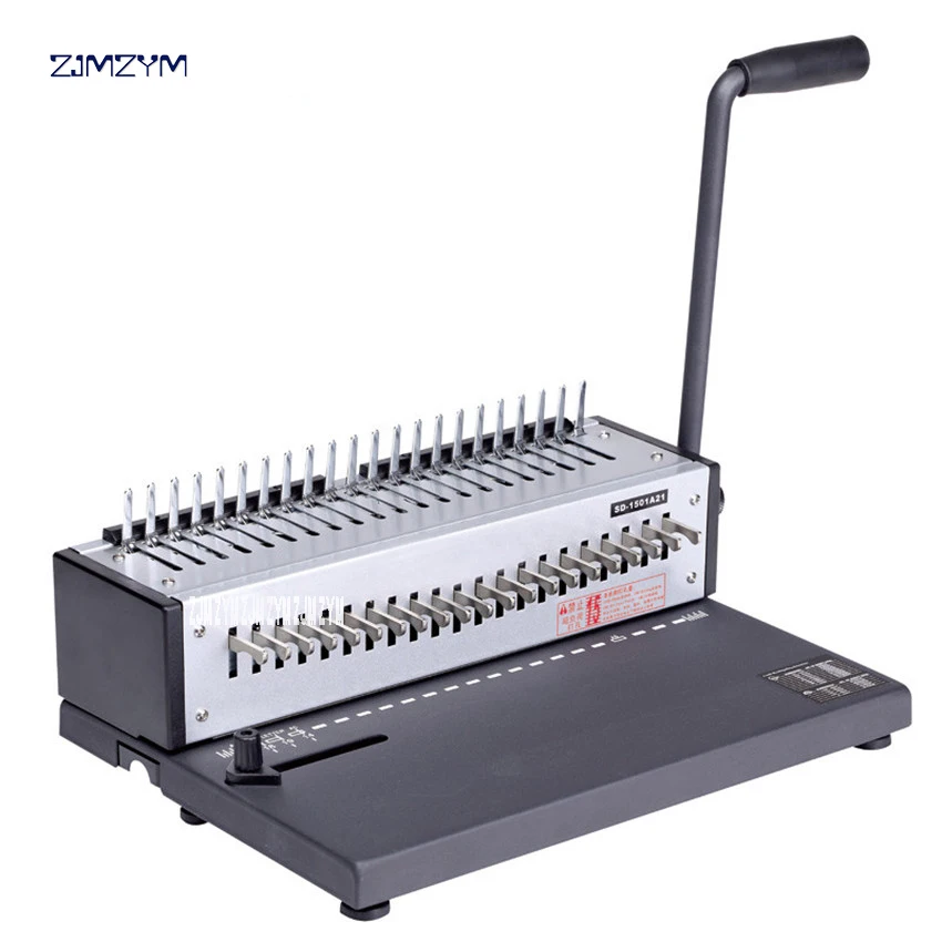 

SD-1501A21 Office Machine Binding Machine Manual Combs/Clamps Binder for Binding A4 Paper Stapled 21 Holes Hole size 3*8 mm