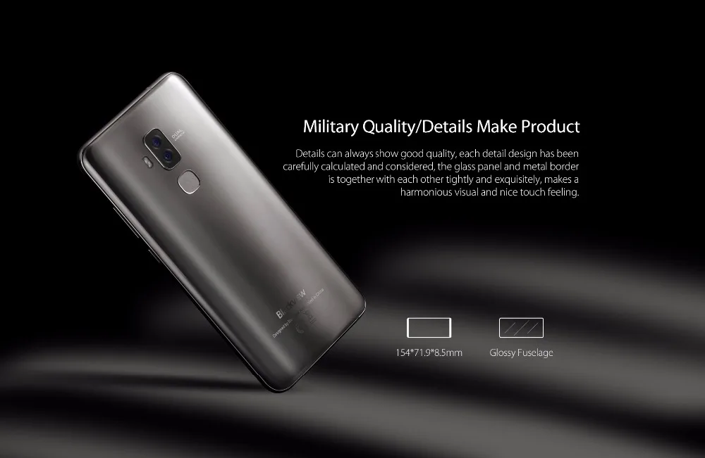 Blackview S8 4 камеры смартфона 5." 18:9 соотношение сторон Бесконечность Экран 4 ГБ+ 64 ГБ MTK6750T Восьмиядерный отпечатков пальцев 4 г мобильного телефона