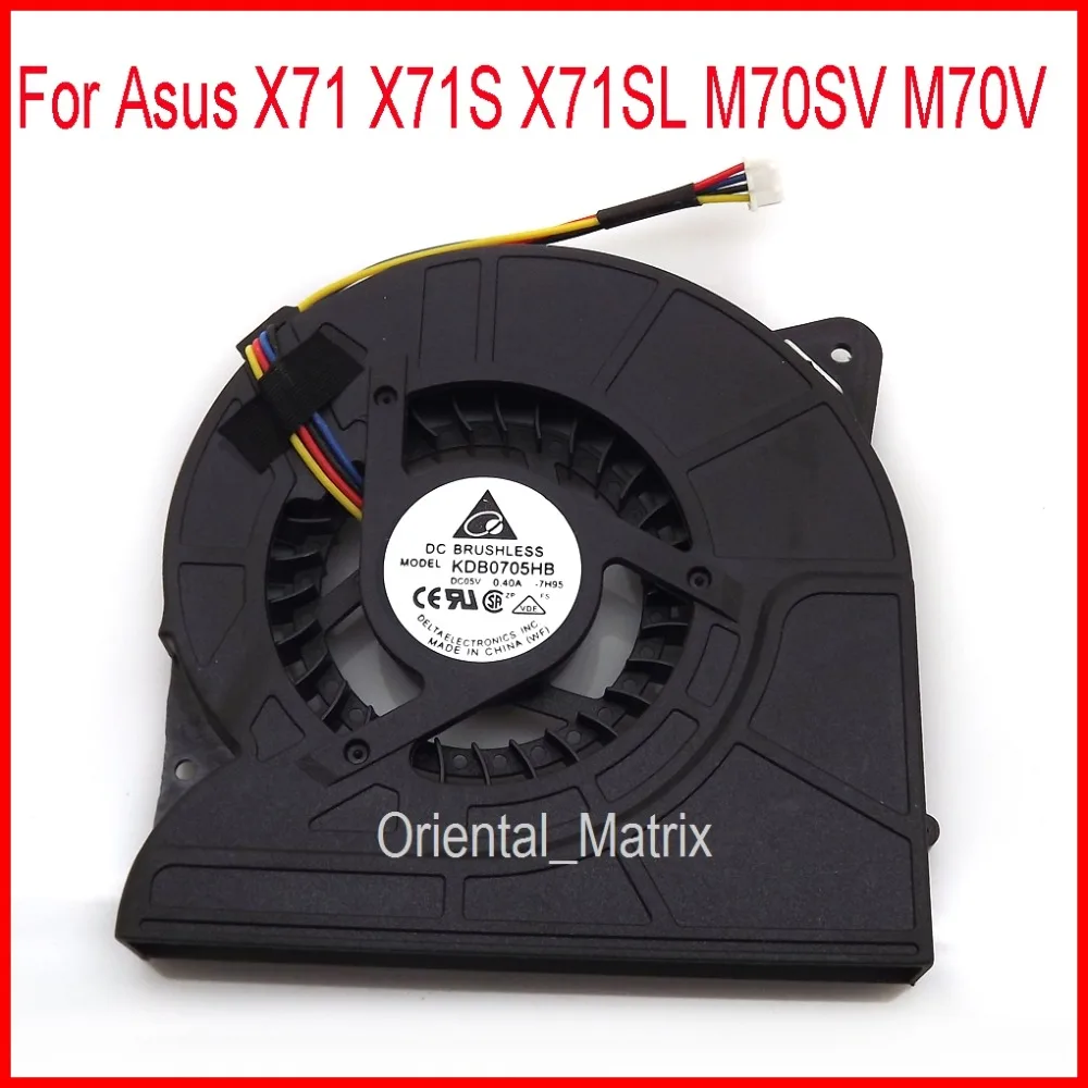 

Оригинальный Новый KDB0705HB 7H95 DC5V 0.4A 4Pin для Asus X71 X71S X71SL M70SV M70V вентилятор для процессора ноутбука