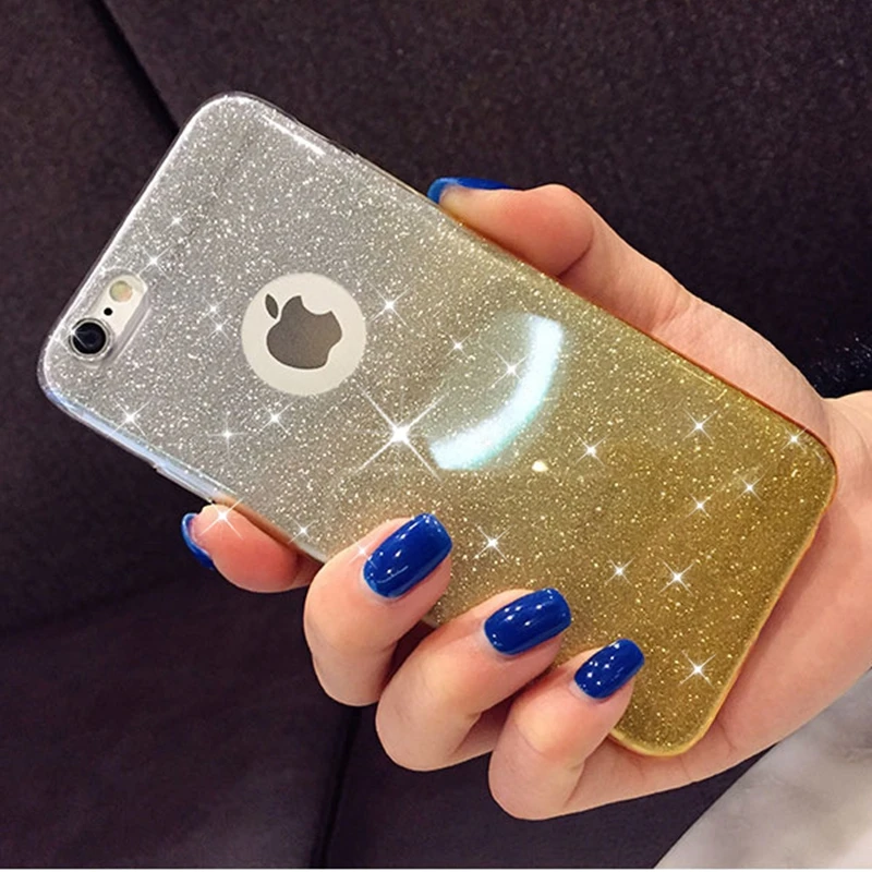 Блестящий градиентный цветной блестящий чехол для iphone XS MAX XR X 10 мягкий