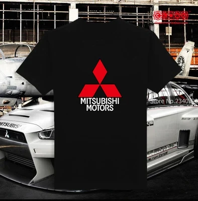 Летняя Модифицированная хлопковая Футболка Mitsubishi для мужчин и женщин футболка с