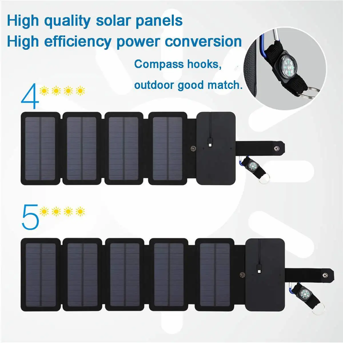 Открытый Sunpower складные панели солнечных батарей 5 в 8 Вт 10 Вт портативный солнечный аккумулятор мобильного телефона для путешествий кемпинга пеших прогулок