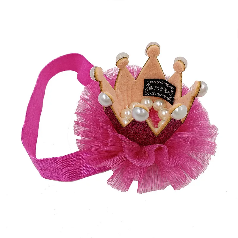 Cute Crown Baby Headbands Shiny Pearl girls hair accessories Princess Style turban Tiara Ornament Headwarer | Детская одежда и