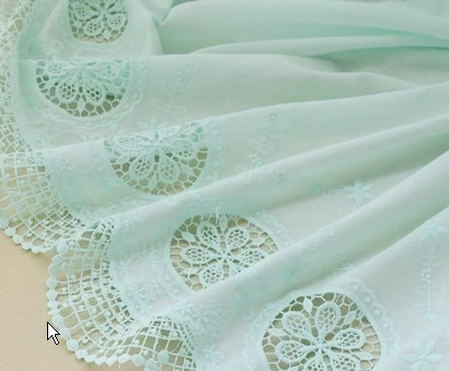 light green 4 вида цветов с двусторонней вышивкой симметричная хлопковая ткань ручной работы Diy одежда юбка аксессуары материалы RS1720 - Цвет: light green